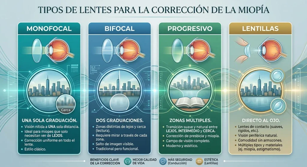 Lentes para la corrección de miopia